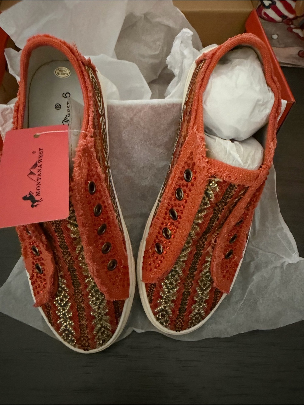 Blowfish Orange and Gold Slip-On Women's Sneaker